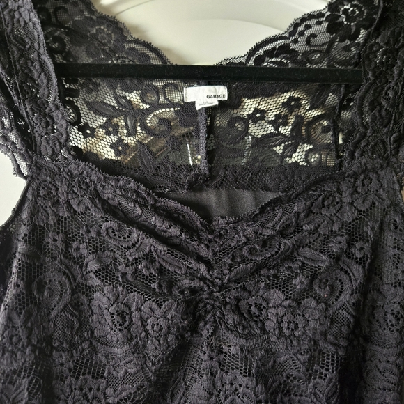 Garage Black Lace Skater Y2k Goth Mini Dress ~ Small - Picture 2 of 5